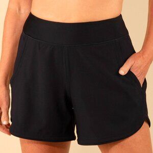 Lands End Women's UPF Full Coverage Swim Shorts Sz 16 Black Like New